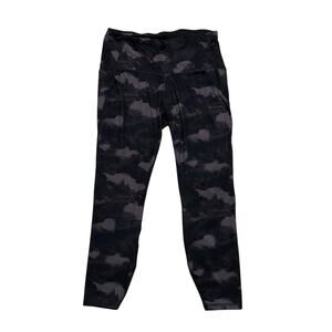 All in Motion High Rise Pocket Leggings Black Gray Camo Print, Size XL